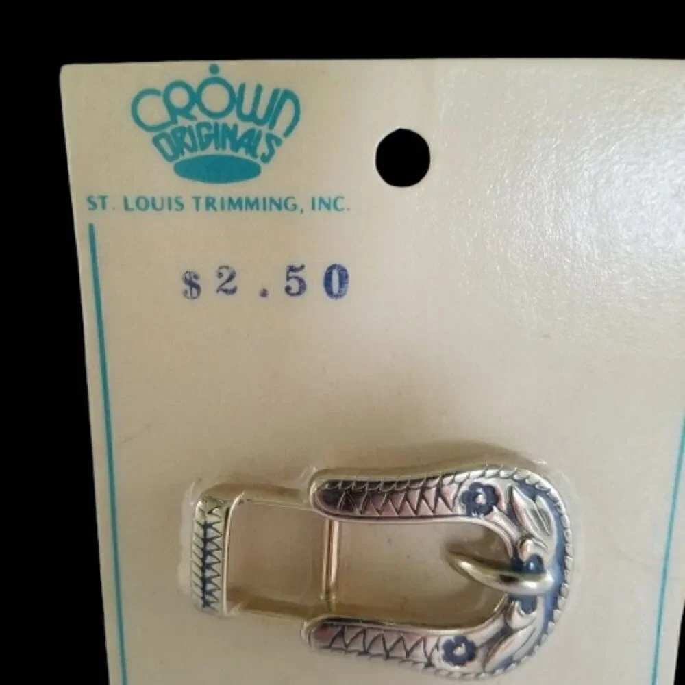 Vintage No Sew Belt Buckle 1970s Crown Originals Buckle New Old Stock
